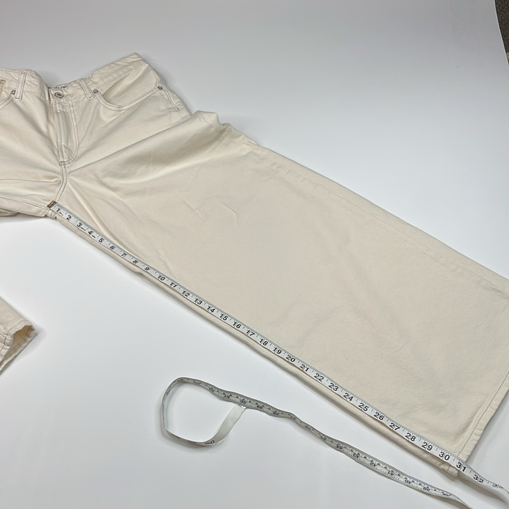Free People NWT Waterfalls Wide Leg Baggy Jeans Ivory Combo Size 28 - Picture 10 of 14